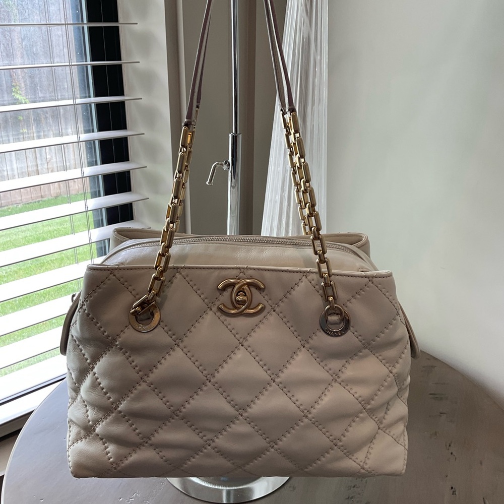Chanel CC Quilted Lambskin Tote
